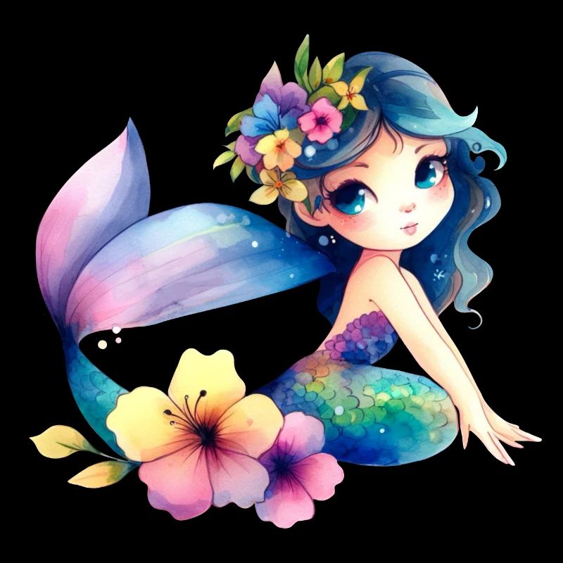 Petite Sirène avec des Fleurs