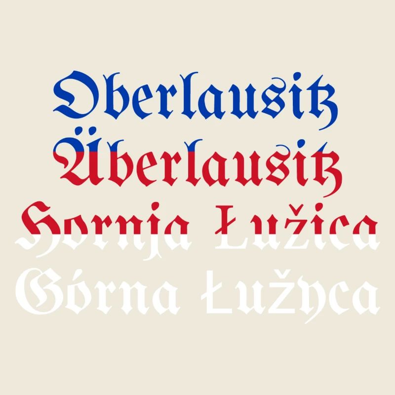 Upper Lusatia with Sorbian flag blue-red-white