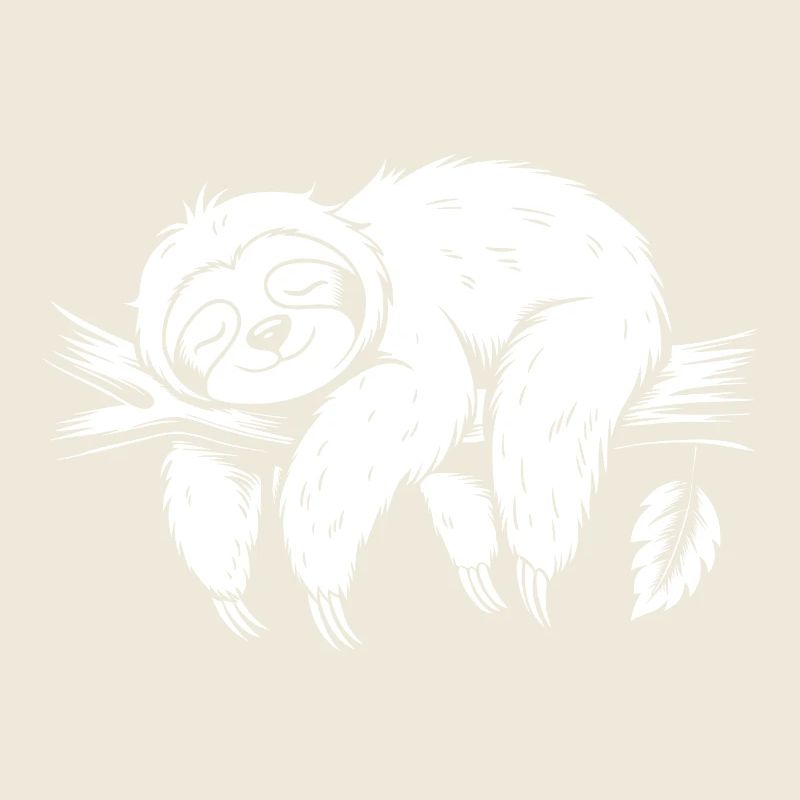 Cute sloth on the tree stay calm