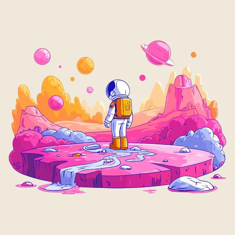 Neon Planet Astronaut