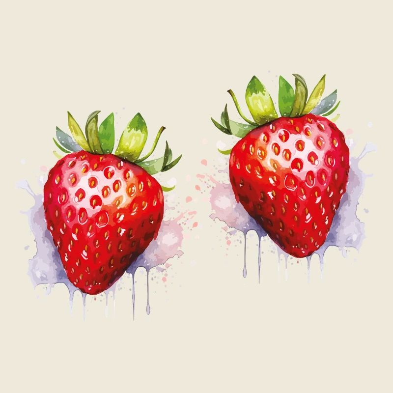Wasserfarbene Erdbeeren 