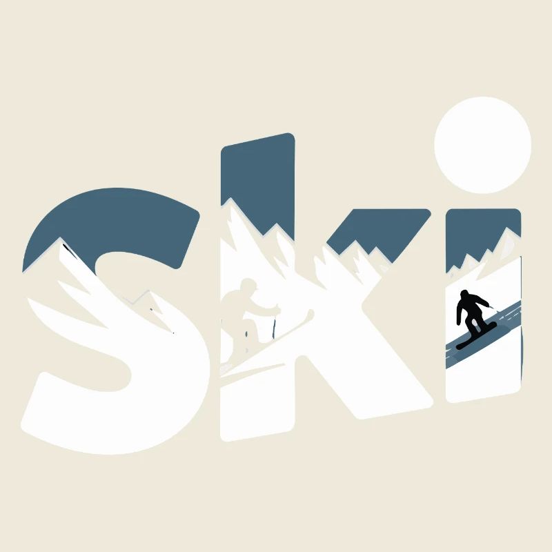 Ski Bergpanorama Typo Design