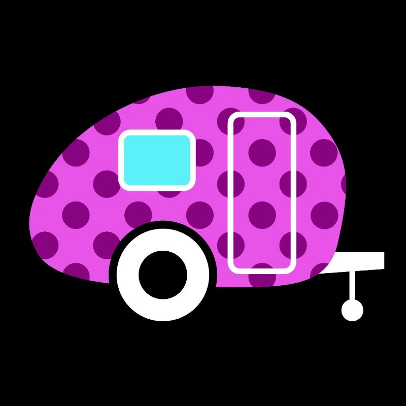 Caravan Wohnwagen pink Dots Punkte Camper Retro