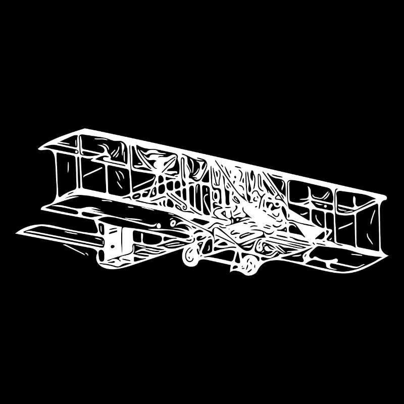 Flying Vintage Biplane Box Illustration