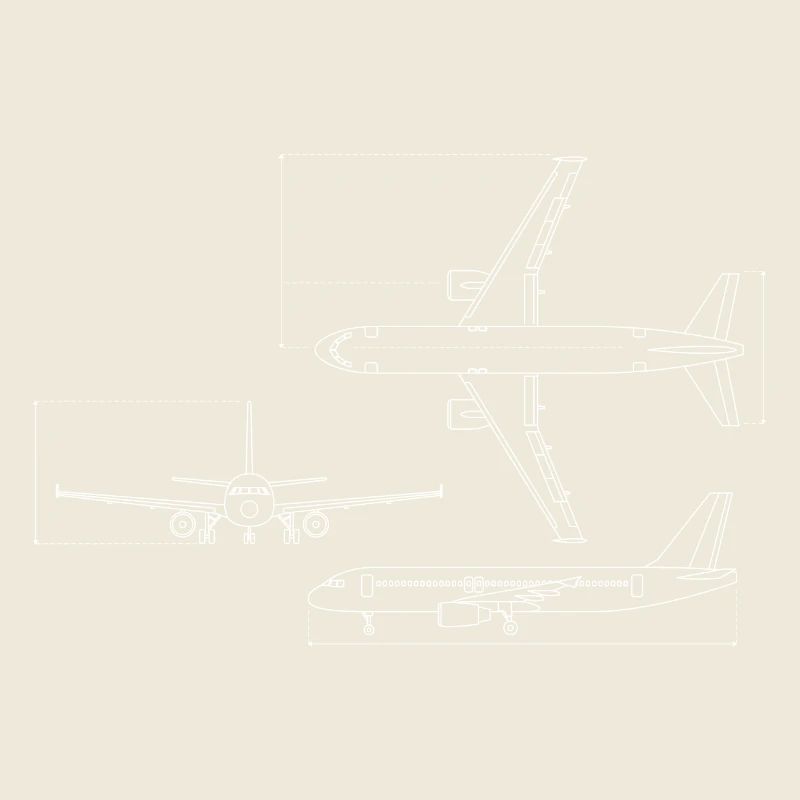 Airplane Blueprint Technical Drawing