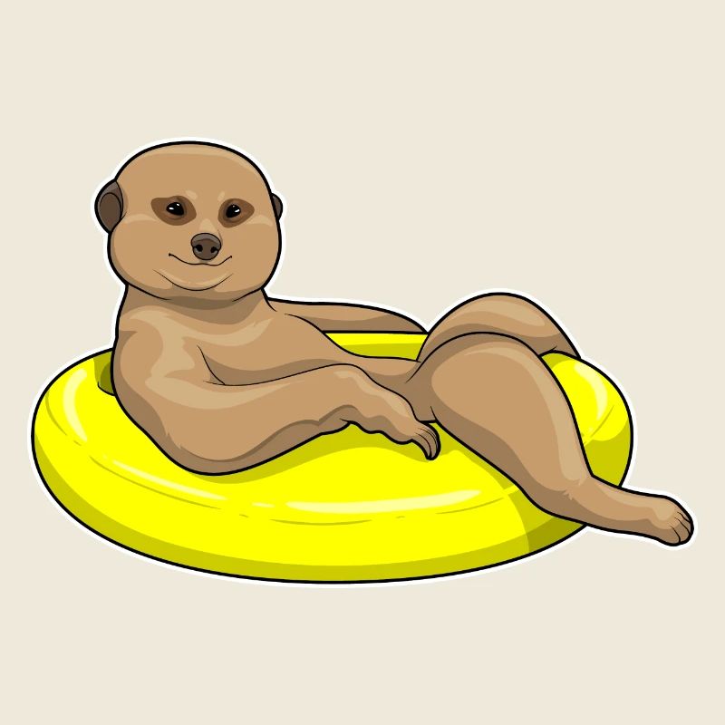 Été de la nage dans le ring de natation de suricate