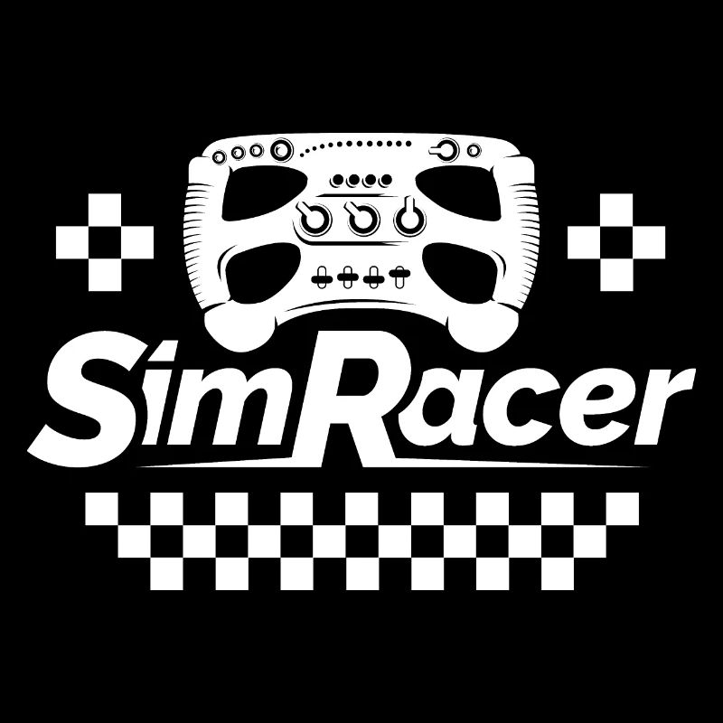 Sim Racer Gamer Sim Racing Steering Wheel Icon Graphic