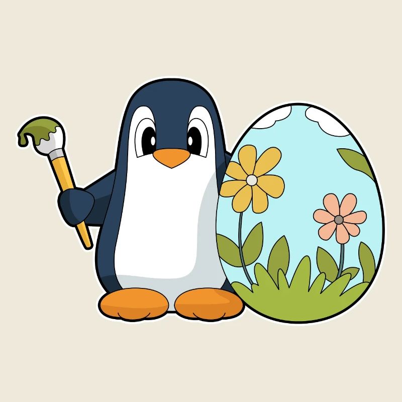 Oeuf de Pâques pingouin