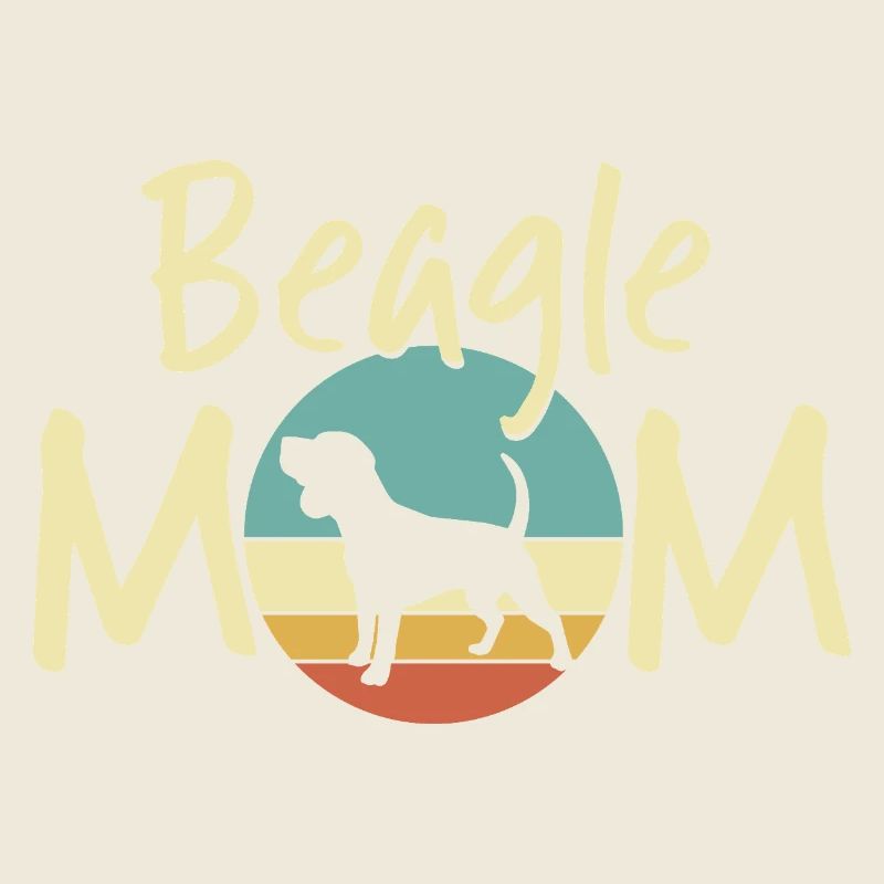 Beagle Mom Retro Sunset Design - Dog Lover Gift
