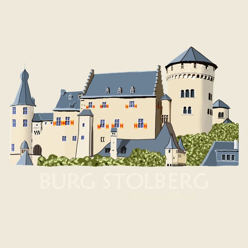 Illustration du château de Stolberg, dessin à la main