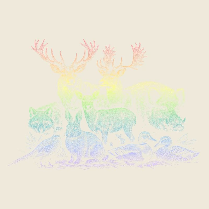 Rehherde im Regenbogen