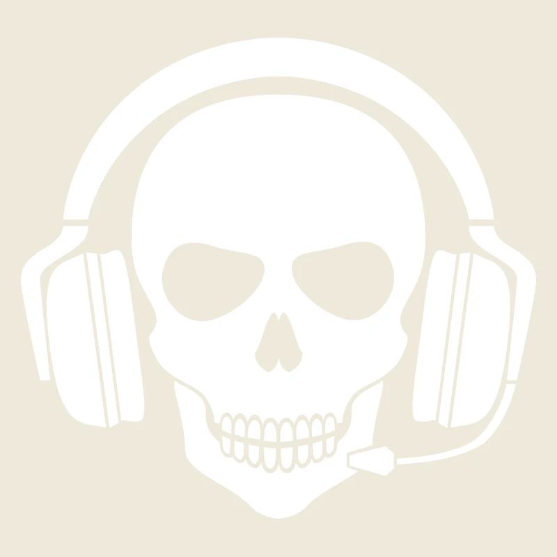 Gamer Skull avec casque (blanc)