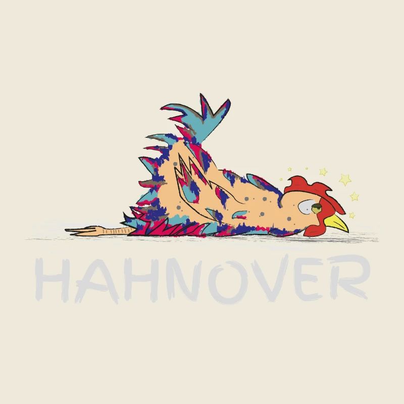 Hahnover... gerupfter Hahn, bunt