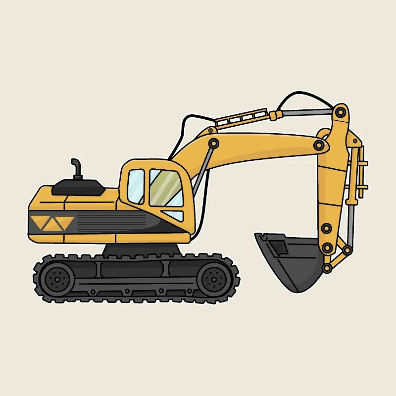 Excavator, construction site