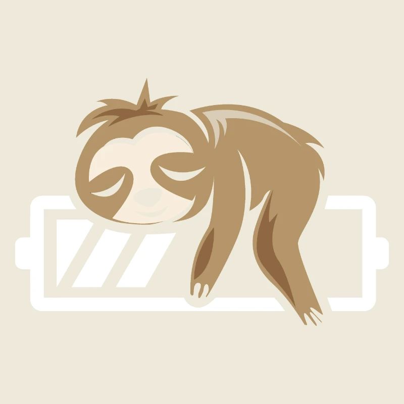 Faultier lustig schlafen Batterie loading Symbol