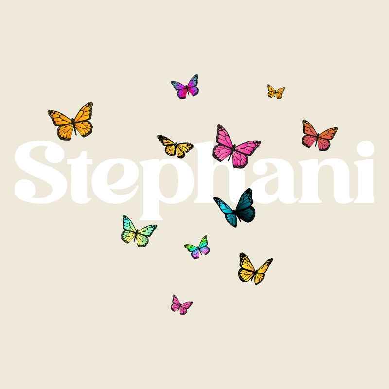 Schöner Mädchenname mit Schmetterlingen STEPHANI