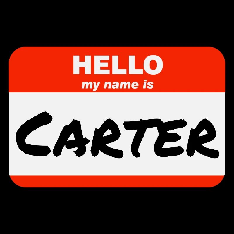 Hello My Name Is Carter Label Name Tag