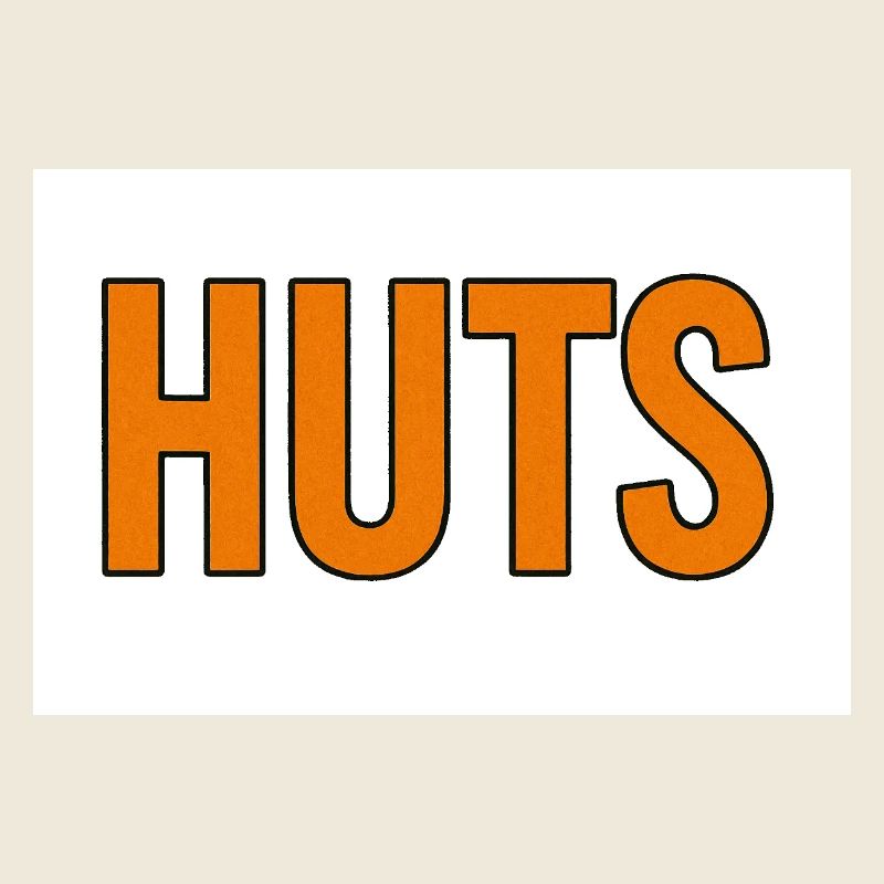 Huts Bold Orange Typography