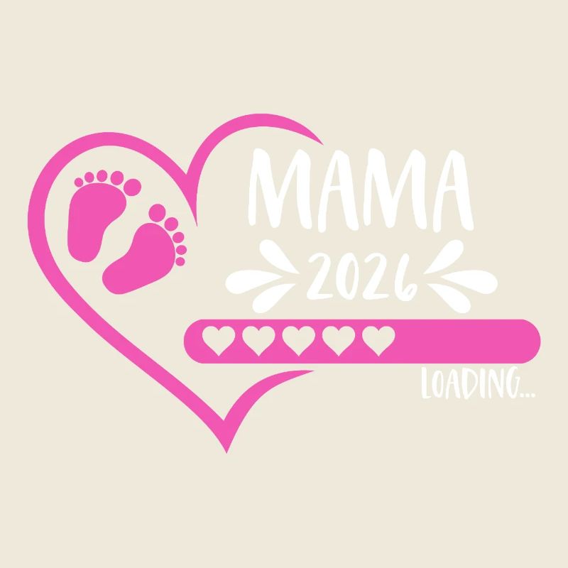 Mama 2026 loading Herz Version Mädchen pink rosa