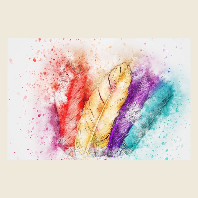 Art coloré sur les plumes