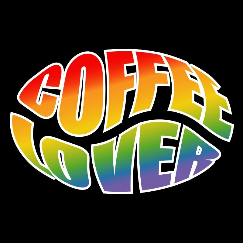 Coffee bean coffee lover rainbow black shirt