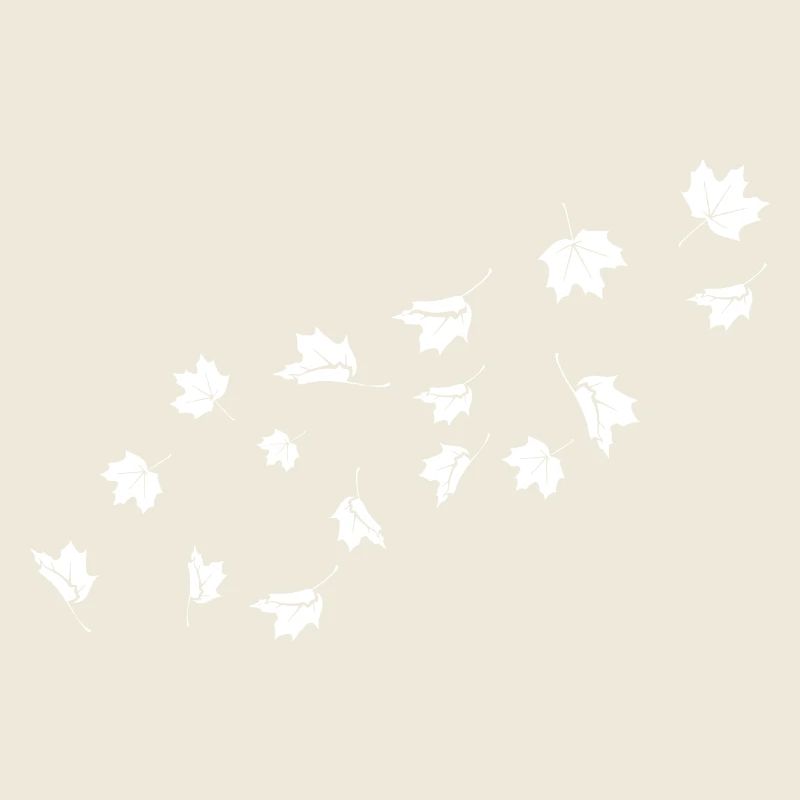 Des feuilles d’érable minimalistes soufflant dans le vent