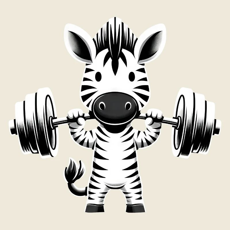 Zebra Workout Silhouette mit Hantel