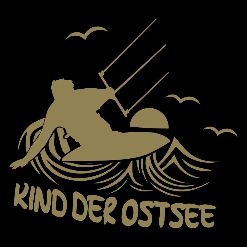 Kitesurfer Kind Ostsee Kiten Silhouette Meer
