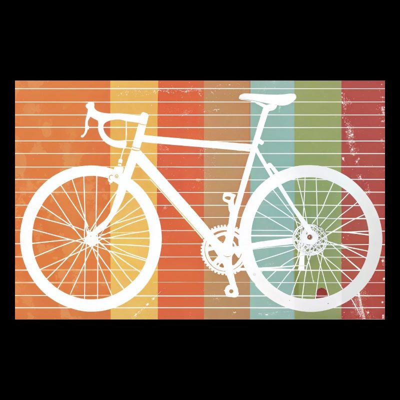 Retro Bicycle Silhouette de VTT