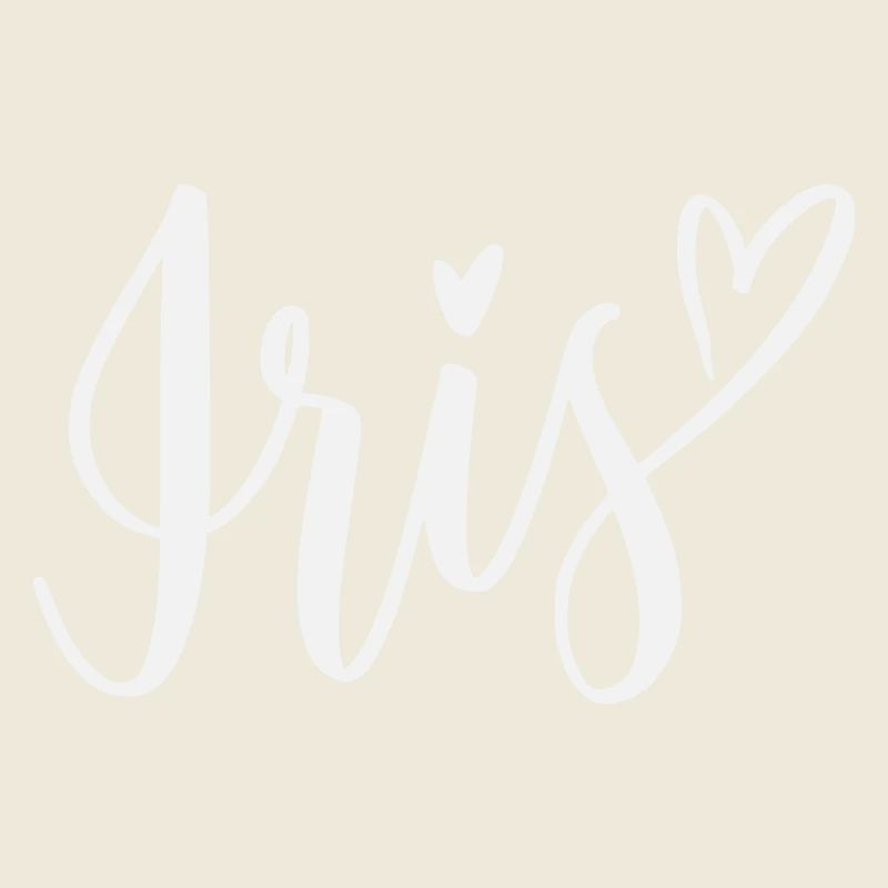 Lettrage en forme de cœur d’iris