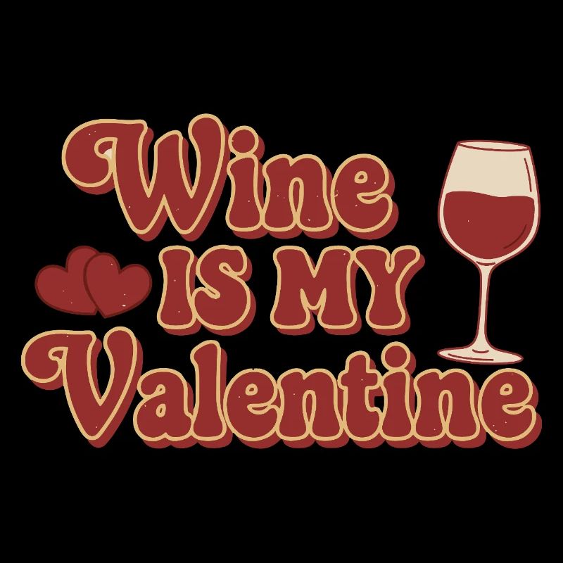 Le vin est ma Saint-Valentin – Retro Wein Design