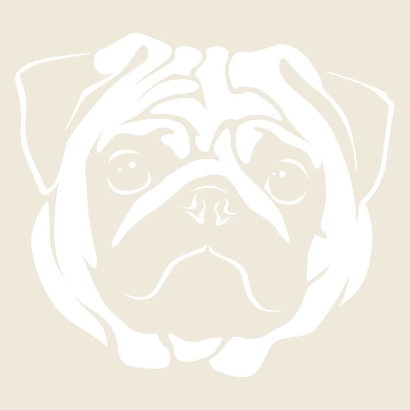 Mops Portrait - Negative Stil