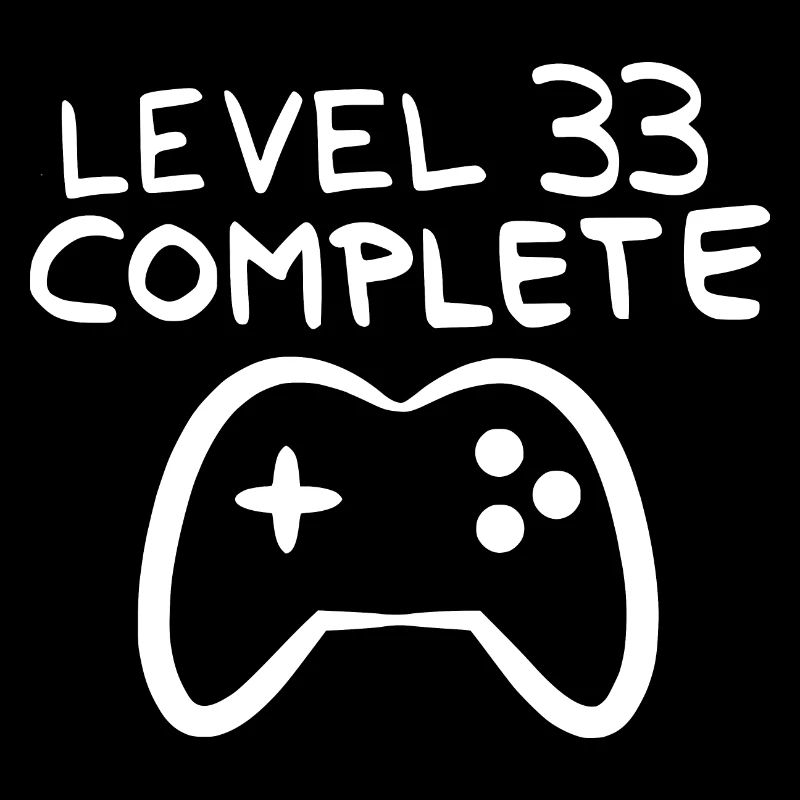Level 33 abgeschlossen Geburtstag Vektor Weiß