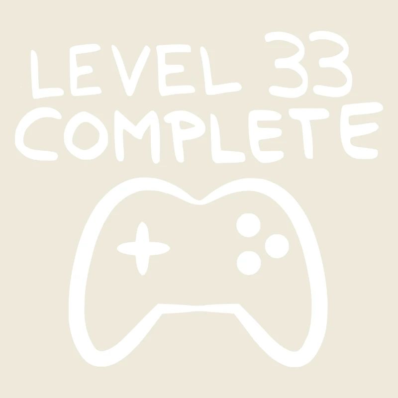 Level 33 completed birthday vector white