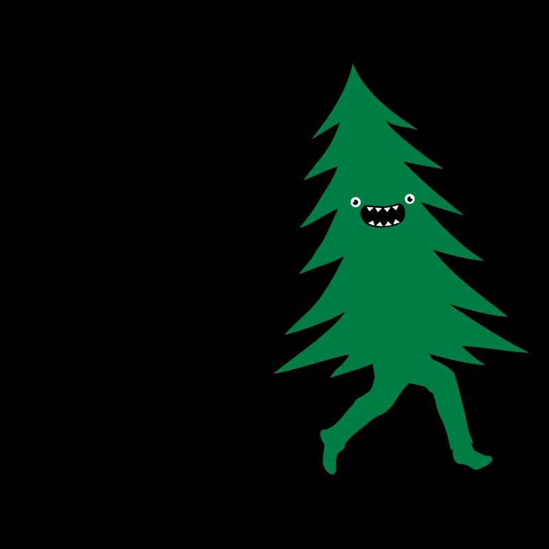 Funny Christmas tree is chased by Lumberjack