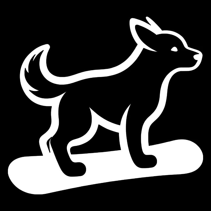 Hund Snowboard Snowboarder Minimalistisches Design