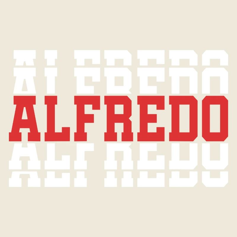 Alfredo T-Shirt gestapelter Text Geschenkidee