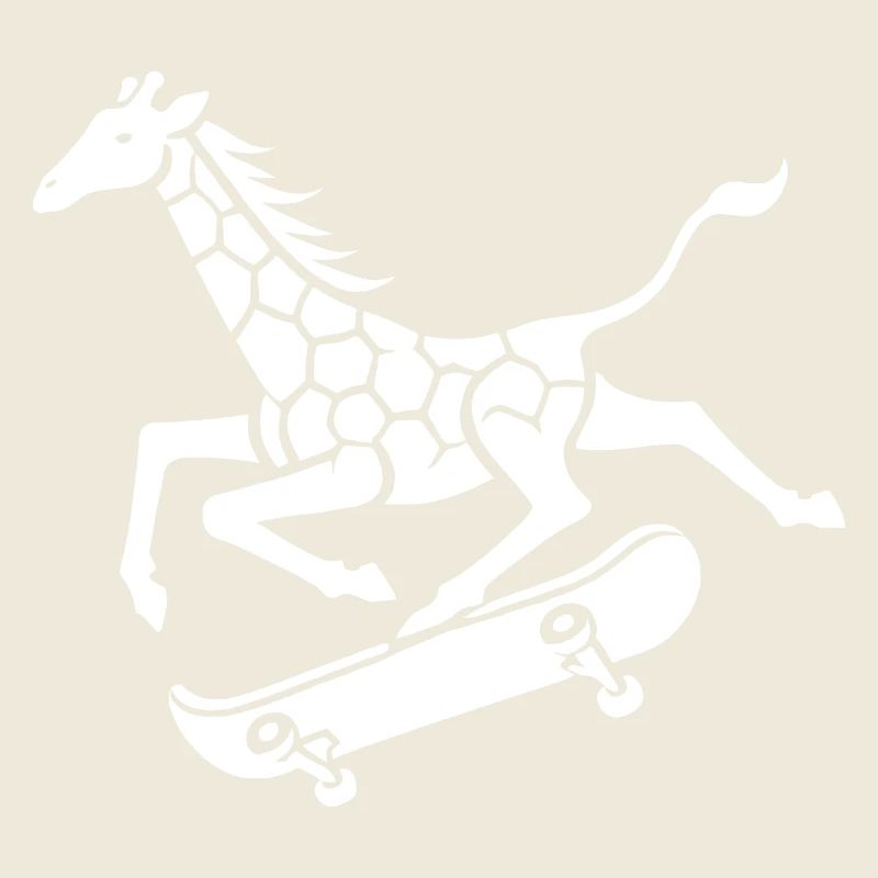 Giraffe Skateboard Skater Silhouette Minimalistisc