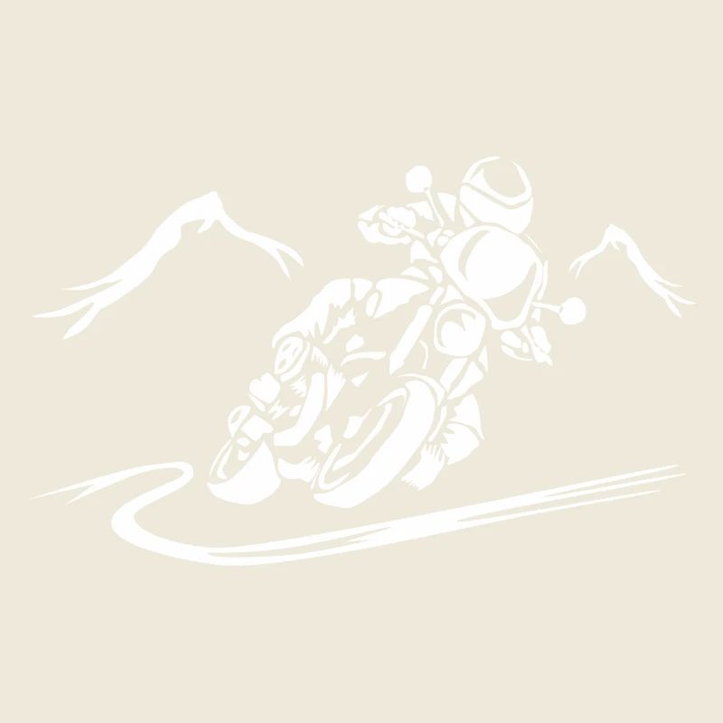 Speeding motorcycle silhouette