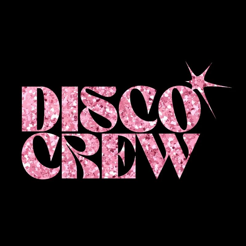 Disco Crew Logo à paillettes roses
