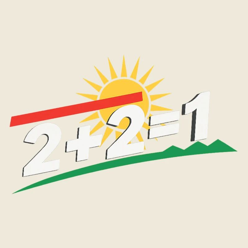 Sonnenlogo 2+2=1 Statement, kurdistan