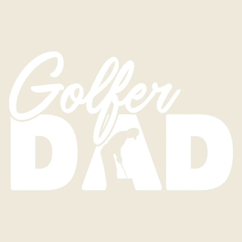 Golfer Dad Vintage Silhouette Golfing Father