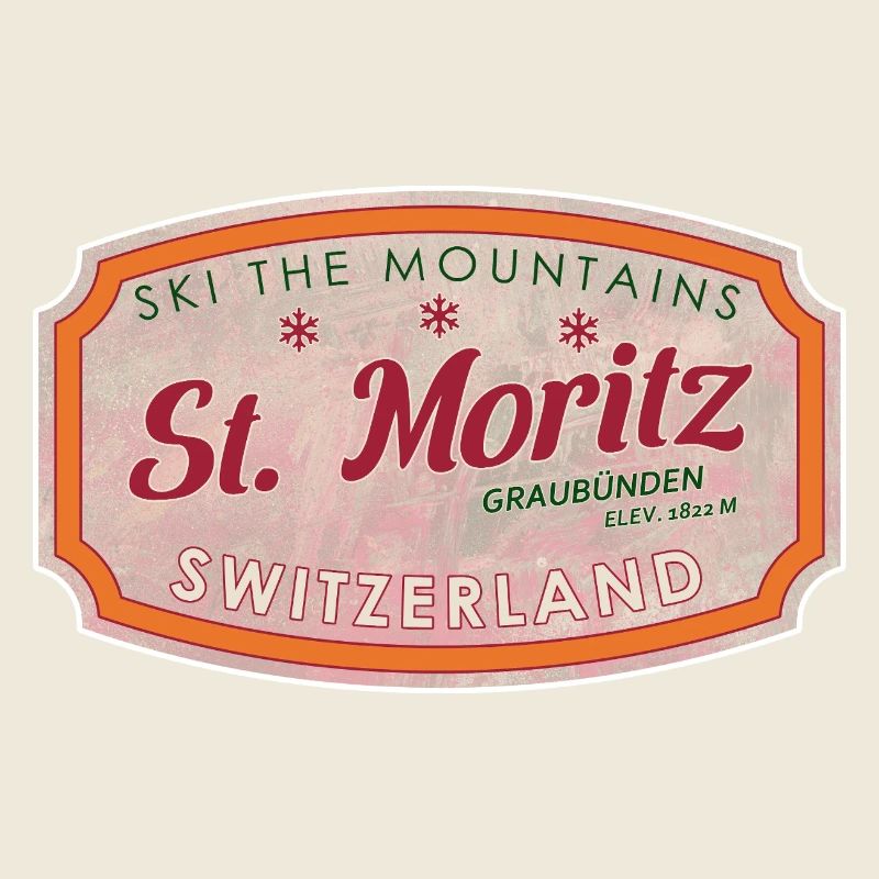Label de ski de montagne St Moritz