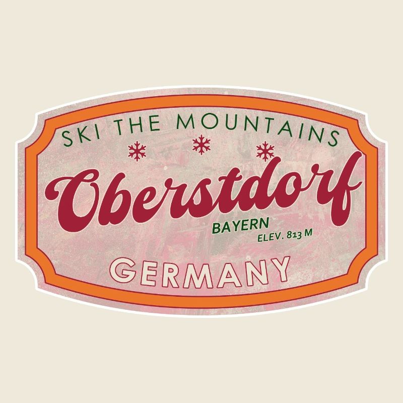 Oberstdorf Bavaria Retro Ski Label