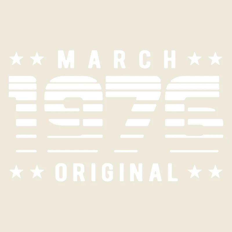 March 1976 Original Striped Vitage Geburtstag