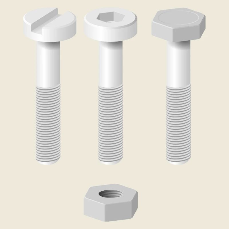 Schrauben und Mutter