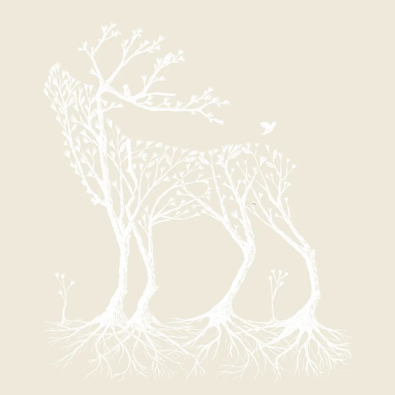 Forest deer in white