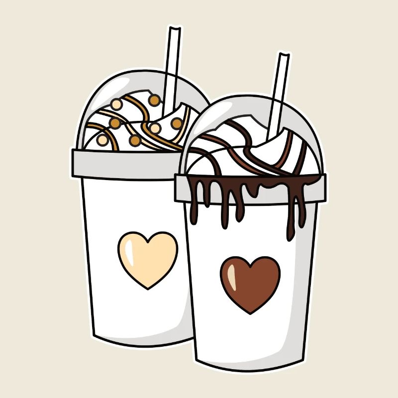 Couple de milkshake chocolat vanille