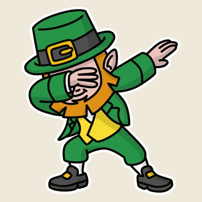 Dab dabbing leprechaun St. Patrick's day