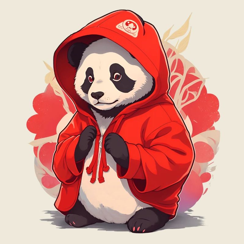 Panda avec sweat à capuche